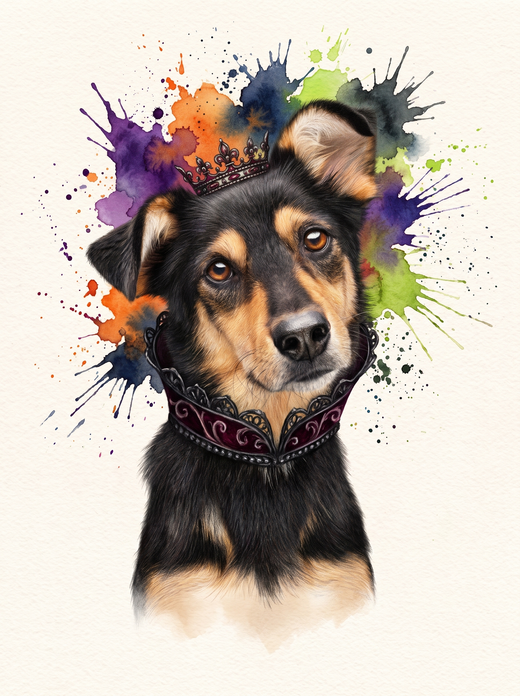 Gothic Royalty Halloween pet portrait by Pet Splash