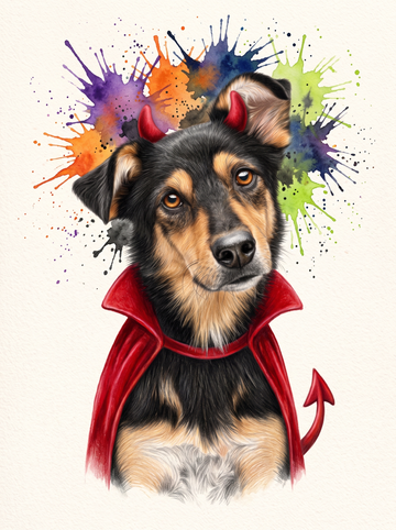 Little Devil Halloween pet portrait by Pet Splash