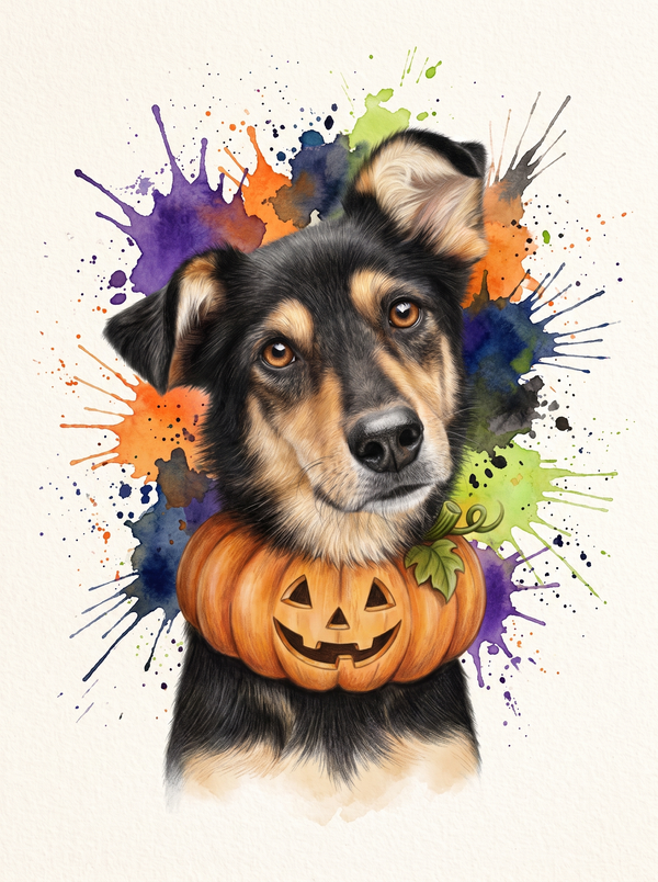 Pumpkin Halloween pet portrait by Pet Splash