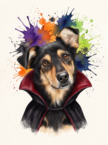 Vampire Halloween pet portrait by Pet Splash