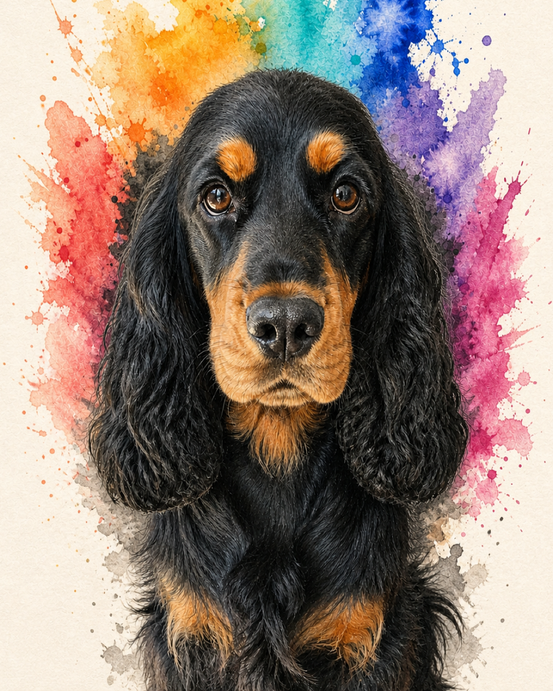 The same pet as a finished Pet Splash colour portrait
